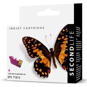 SecondLife inkt cartridge magenta voor Epson T1813 (18 XL)