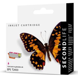 SecondLife inkt cartridge magenta voor Epson T2433 (24 XL)