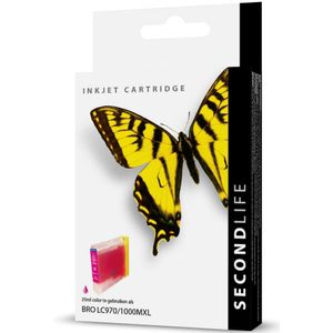 SecondLife inkt cartridge magenta voor Brother LC-970M en LC1000M