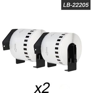 2x Brother DK-22205 Compatible voor Brother 's range of QL printers, 62mm * 30.48m
