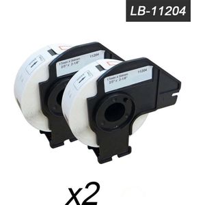 2x Brother DK-11204 Compatible voor Brother 's range of QL printers,17mm * 54mm