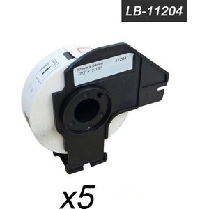 5x Brother DK-11204 Compatible voor Brother 's range of QL printers, 17mm * 54mm