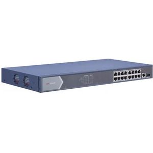 Hikvision DS-3E0518P-E (16 Havens), Netwerkschakelaar, Blauw