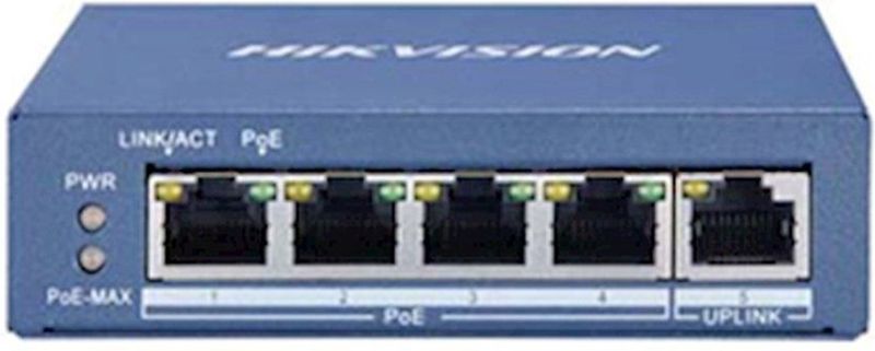 Hikvision DS-3E0505P-E Pro Series 4 poort unmanaged POE+ switch met 1x RJ45