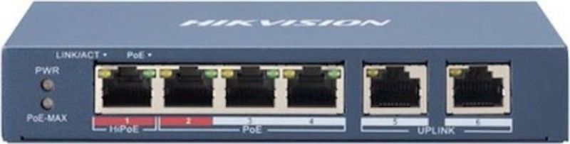 Hikvision DS-3E0106HP-E 6-poorts (4x PoE) Switch