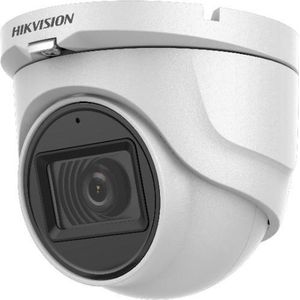 Hikvision Analoog HD TVI Audio 2MP Outdoor Turret Fixed Lens Built-in Mic up Alleen Coaxiaal -. (1920 x 1080 Pixels), Netwerkcamera, Wit