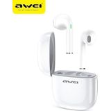 AWEI Bluetooth 5.0 T28 TWS Hoofdtelefoon - Dockingstation - Wit
