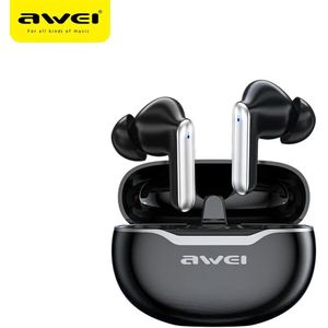 Awei T50 - Koptelefoon In-Ear - Draadloze Headset - Bluetooth 5.3 - Spatwaterdicht - met laadcase - Inclusief oplaadkabel