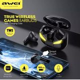 Awei T35 Gaming Oordopjes Tws Handsfree Lage Latency Hifi Deep Bass Sound True Draadloze Stereo Oortelefoon Met Microfoon - Zwart