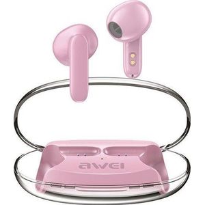 AWEI Bluetooth 5.3 T85 ENC TWS Hoofdtelefoon + Dockingstation - Roze