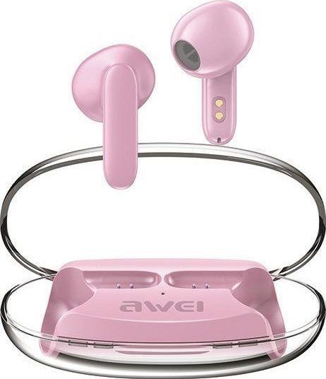 AWEI Bluetooth 5.3 T85 ENC TWS Hoofdtelefoon + Dockingstation - Roze
