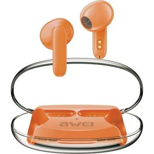 AWEI Bluetooth 5.3 T85 TWS Hoofdtelefoon - Dockingstation - Oranje