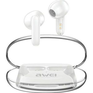 Awei słuchawki Bluetooth 5.3 T85 ENC TWS + stacja dokująca biały/wit (Draadloze), Koptelefoon, Wit