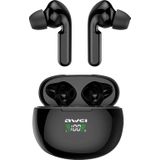 Awei Draadloze hoofdtelefoon, oplaadcase met LED-scherm (Geen ruisonderdrukking, 24 h, Draadloze), Koptelefoon, Zwart