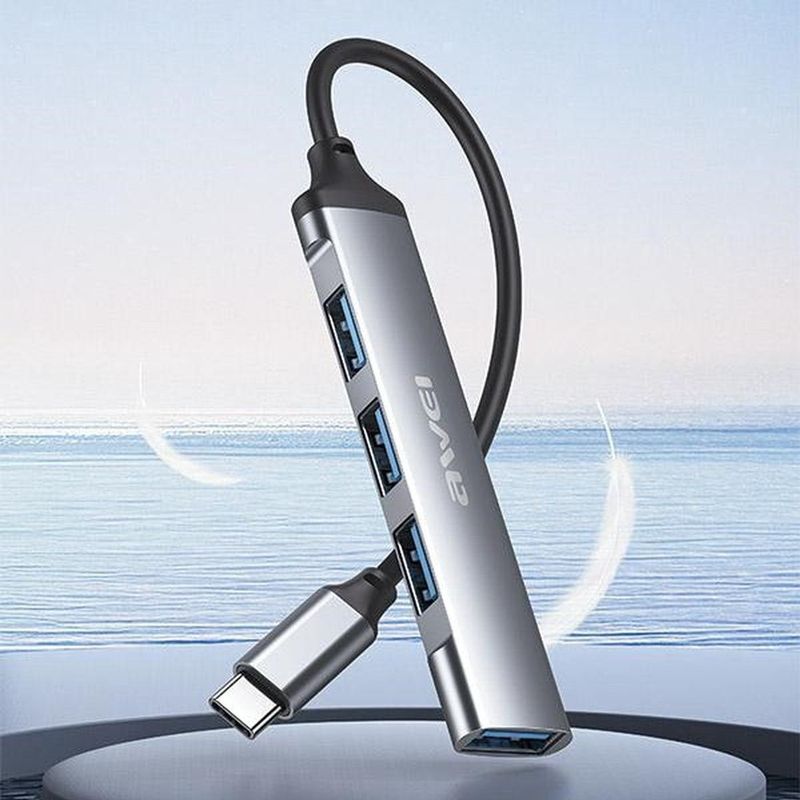 AWEI - HUB CL-150T - 4xUSB-A - Zwart - Adapter