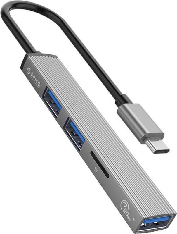 Orico - Hub USB-C - Docking Station - Grijs - Aluminium - 3x USB-A + 1x microSD
