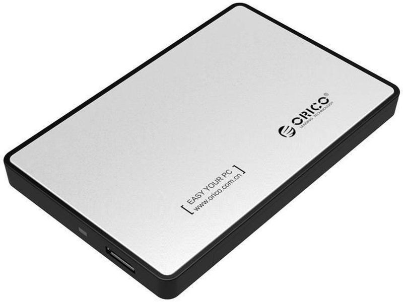 Orico Behuizing 2.5 Inch SATA HDD/SSD - Zilver/Zwart - USB 3.0
