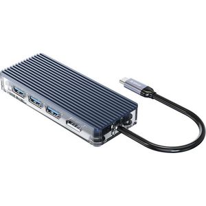 ORICO | 6-in-1 USB-C Hub | Aluminium/Transparent Behuizing