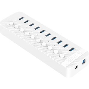 Orico USB-A Hub - 10x USB-A - 10 x Aan-uitschakelaar - USB 3.2 Gen 1 - 1 meter - Wit