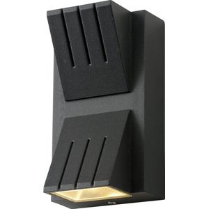 GARDTECH Binnen en Buitenverlichting LED Spot 2x3W - IP54 - Zeer sterk aluminium- zwart/antraciet