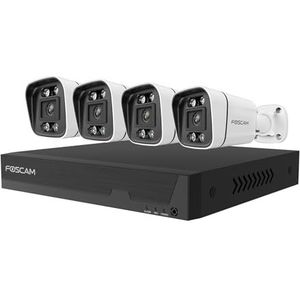 Foscam FN9108E-B4-2T IP-Bewakingscameraset LAN 8-kanaals Met 4 camera's 3072 x 1728 Pixel