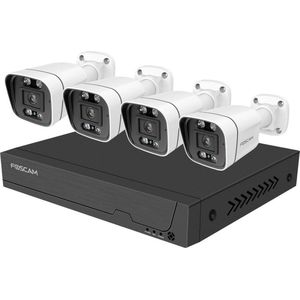 Foscam FN9108E-B4-2T IP-Bewakingscameraset LAN 8-kanaals Met 4 Cameras 3072 X 1728 Pixel