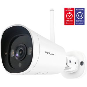 Foscam G4C Beveiligingscamera - Buitencamera - Kleur Nachtzicht 20m - 2K - IP66 - 4MP - Spotlight - Wit