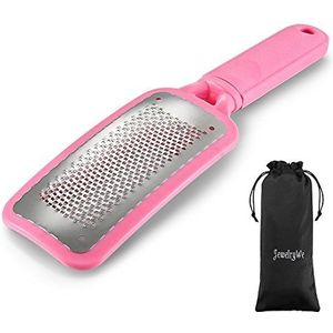 JewelryWe Kolossal Roestvrij stalen voetvijl voet bestand rasp pedicure eelt remover eeltvijl eeltrasp voeten verzorging gereedschap roze