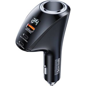 Remax RCC339 88.5W Car Charger with 2x USB-C and USB (Black)