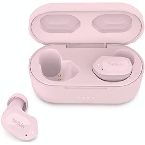 Belkin Soundform Play draadloze hoofdtelefoon (3 voorinstellingen, IPX5-certificering voor zweet- en spatbestendigheid, 38 uur batterijduur, voor iPhone, Galaxy, Pixel enz., roze)