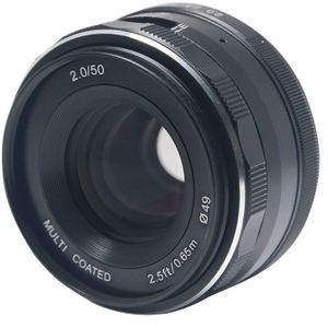 Meike 50mm f/2.0 Nikon 1 (Nikon 1, APS-C / DX), Objectief, Zwart