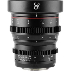 Meike MK 35mm T2.2 Sony E Mount (Sony E, Volledig formaat), Objectief, Zwart