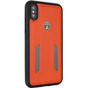 Gsm City LAMBORGHINI LEREN HOESJE IPHONE X ORANJE LB-TPUPCIPX-HU (iPhone X), Smartphonehoes, Oranje