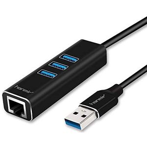 USB - Aluminium Hub - 4-in-1 - Zwart - 5 Gbps - Plug & Play