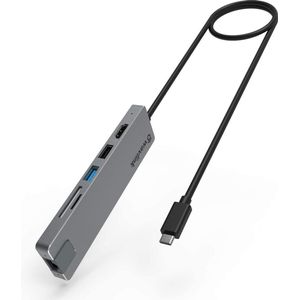 Wavlink USB-C 4K Mini Docking Station - HDMI - SD/TF kaart lezer - USB 3.0 - Ethernet poort - Multifunctioneel - Reis - USB HUB - Docking - Windows - Mac OS X