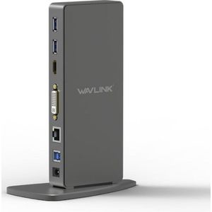 Wavlink USB 3.0 Universele 2K Docking Systeem Windows Mac OS X - Plug en Display