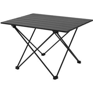 Danonlly Outdoor compacte klaptafel, stevige aluminium campingtafel, draagbare campingbijzettafel voor kamperen, bumperkleven, grillen, picknick, barbecue, feest, strand, zwart-large