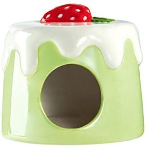 WEJIUAFB Hamster Huis Hideout Keramiek Nest Super Leuke Pudding Vorm Bed Leuke Kleine Huisdier Eekhoorn Eekhoorn Egel Chinchilla Nest Hamster Kooi Accessoires groen