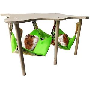 WEJIUAFB Cavia Hideout Dubbele Hangmat met Stand,2 STKS Opknoping Zacht Slaapbed Warm Opknoping Bed Tunnel Voor Piggies Hamster Bunny Fretten Verbergen Slapen