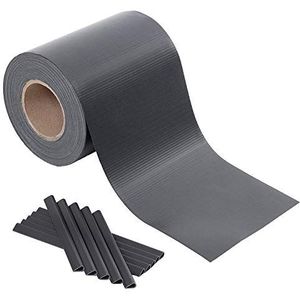 SONGMICS 100m PVC zichtwerende stroken hekfolie windscherm 2 rollen m x 19 cm extra dik met 50 x bevestigingsclips antraciet GPJ100GY, 100