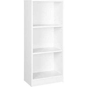 VASAGLE BBC23WT Boekenkast met 3 vakken, verstelbare planken, wit rek, archiefrek voor woonkamer, kinderkamer en thuiskantoor, 40 x 93 x 24 cm (B x H x D) LBC103W,Groot