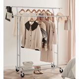 SONGMICS Rollgarderobe HSR12SV1 schwarz Metall 129,0 - 169,0 x 148,0 - 172,0 cm