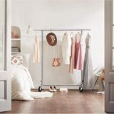Songmics - Verrijdbaar Kledingrek - Verchroomd Ijzer - Uitschuifbare Stang