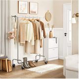 Songmics - Verrijdbaar Kledingrek - Verchroomd Ijzer - Uitschuifbare Stang