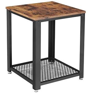 VASAGLE LET41X Bijzettafel, nachtkastje, bankkant, eenvoudige montage, salontafel met opslag, frame van metaal, voor woonkamer, slaapkamer, industriële stijl, retro