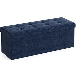 Nancy's Hocker Blauw Groot - Zitbank Met Opbergruimte - Bank - Hockers - 120L