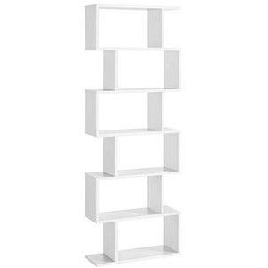 Meerveil Boekenkast, staand rek met 4 planken, opbergrek, ladderrek, industrieel design, voor woonkamer, kantoor, slaapkamer, keuken, werkkamer en hal, eenvoudige montage, grijs