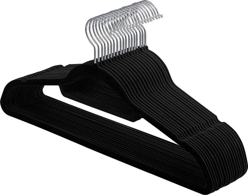 Kledinghanger - Zwart - Kunststof - Set van 10