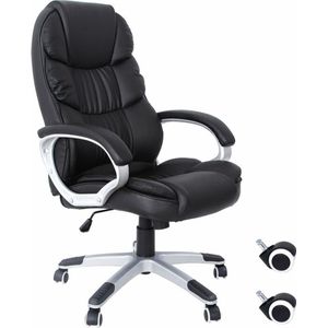 Songmics bureaustoel - Computer stoel - Bureaustoel Met Luxe Bekleding - Hoogte Aanpassing OBG65BK