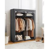 SONGMICS - Garderobe - Grijs - Kledingrek - Opvouwbaar - 140 x 43 x 174 cm